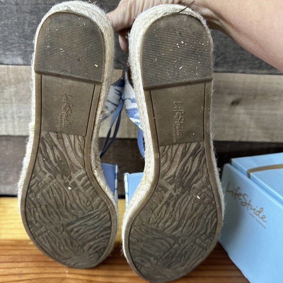 Life Stride Velocity 2.0 Katrina Espadrille Wedge Sandals Women’s US 9.5M Blue - Picture 5 of 7